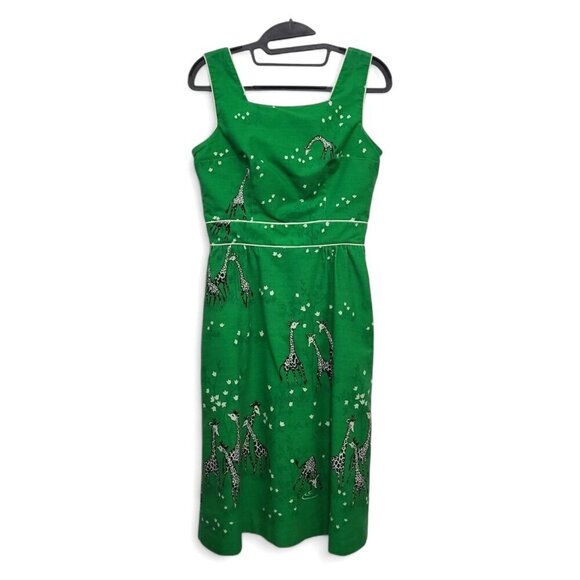 Vintage 1970s Jenny Giraffe Novelty Print Fit & Flare Midi Dress - Picture 3 of 13